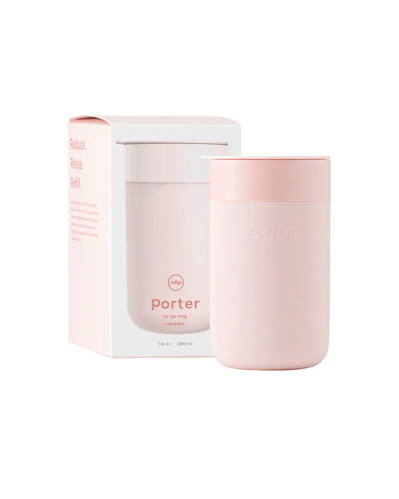 16oz Porter Ceramic Travel Mug - Blush