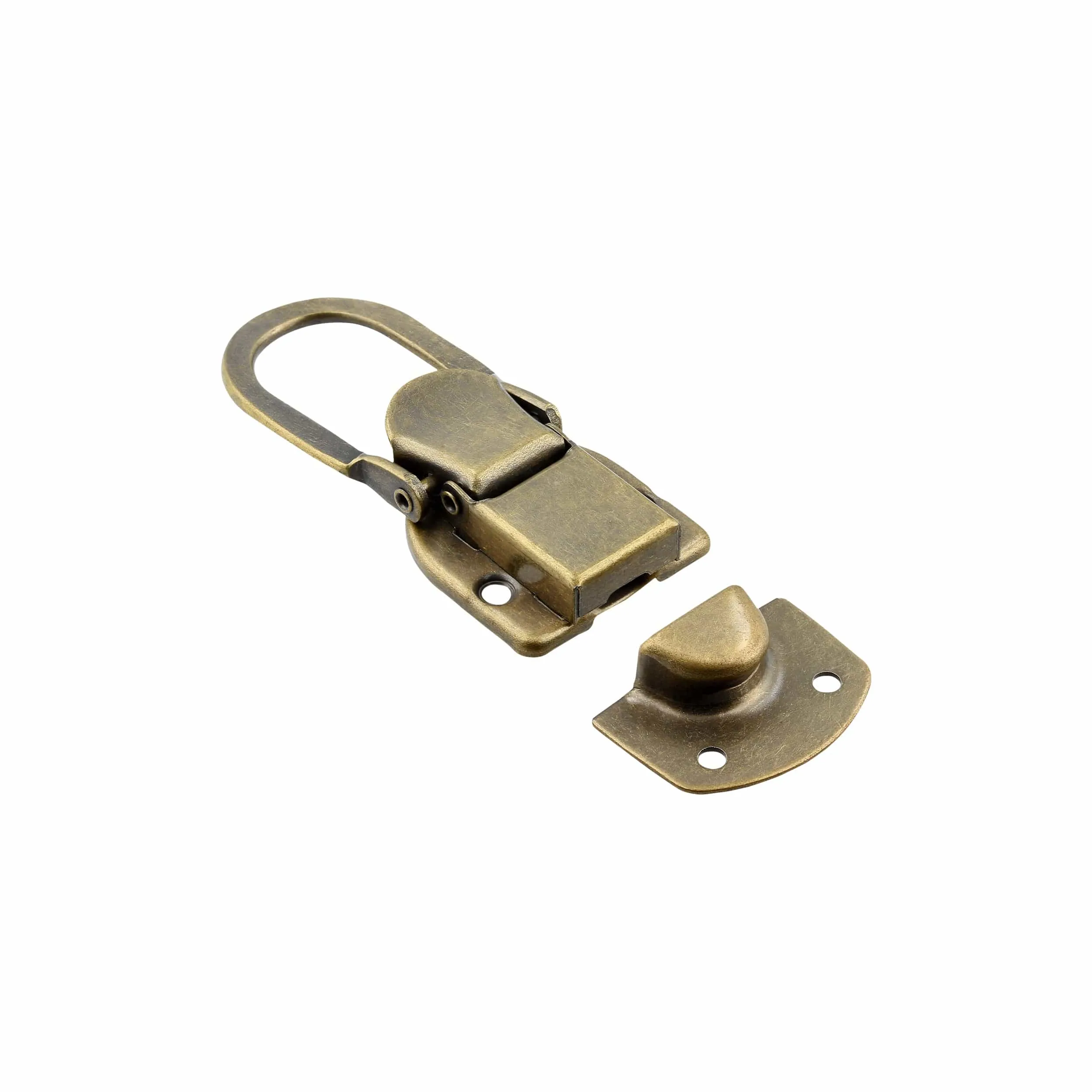 2 7/16" Antique Brass, Latch Lock Drawbolt, Steel, #L-2026-ANTB