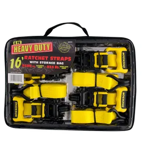 4-Pack 2,500 lb Ratchet Straps, 1.25in x 16ft