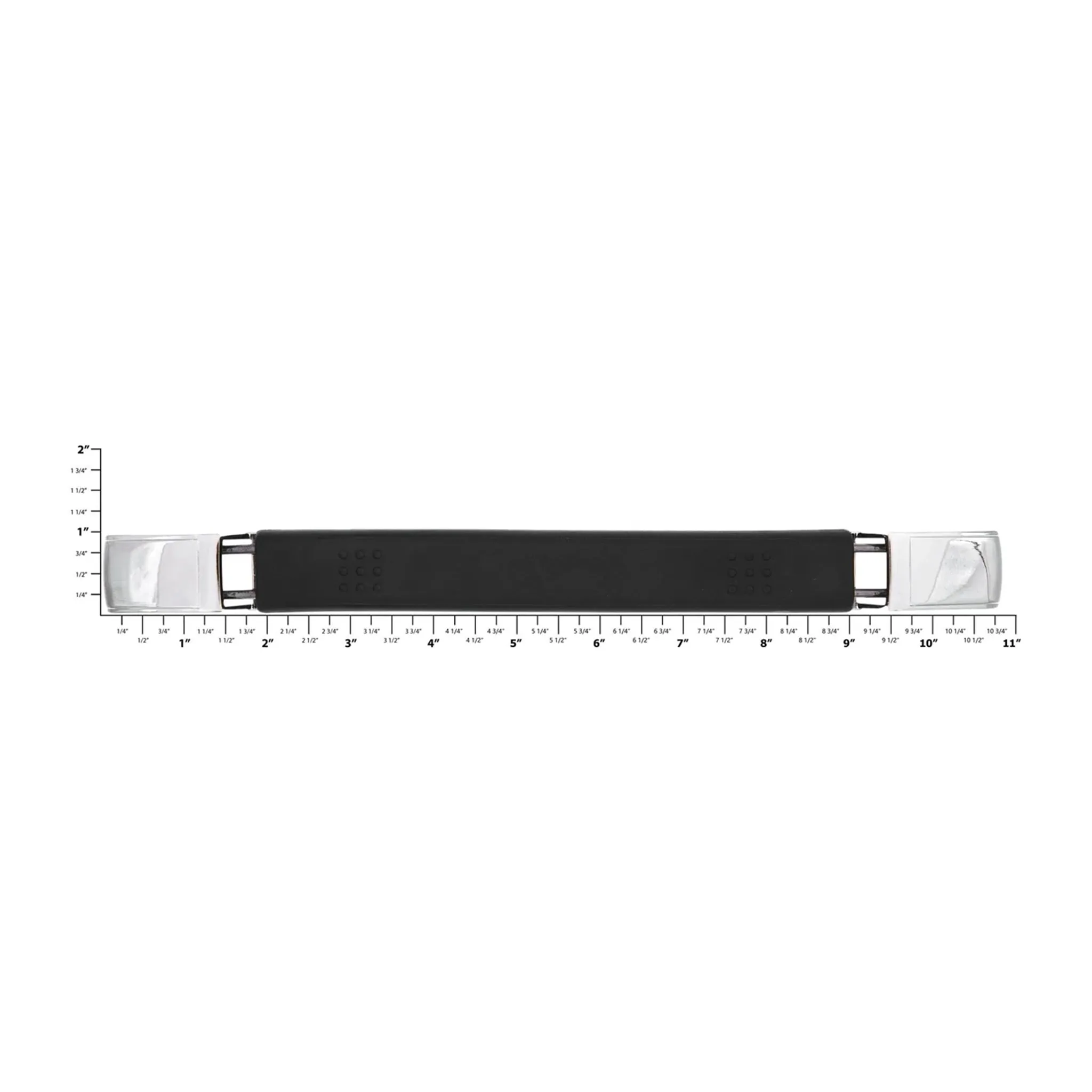 6 3/4" Black, Handle with Nickel Loops, Vinyl, #L-2836