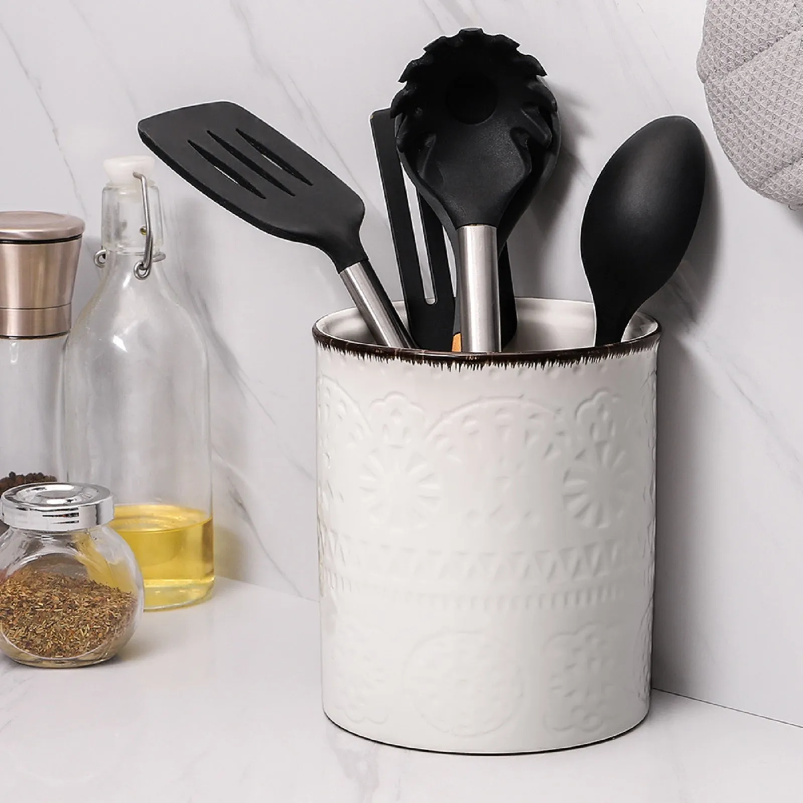7.2″ Extra Large Ceramic Utensil Crock