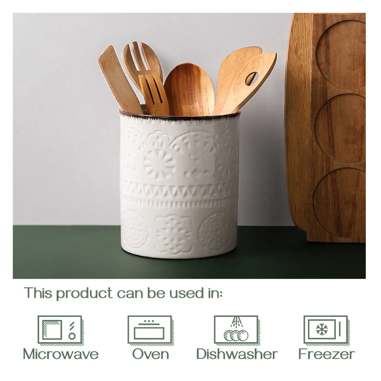 7.2″ Extra Large Ceramic Utensil Crock