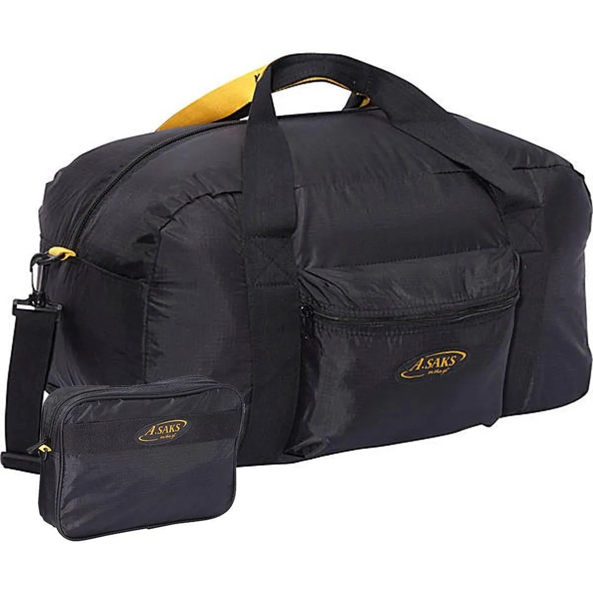 A. Saks 22” Folding 420D Nylon Duffel Bag with Storage Pouch