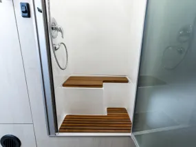 Airstream Teak Shower Bench for Tommy Bahama Travel Trailers