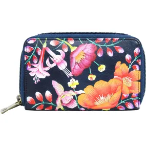 Anuschka Twin Zip Organizer Wallet Moonlit Meadow Leather