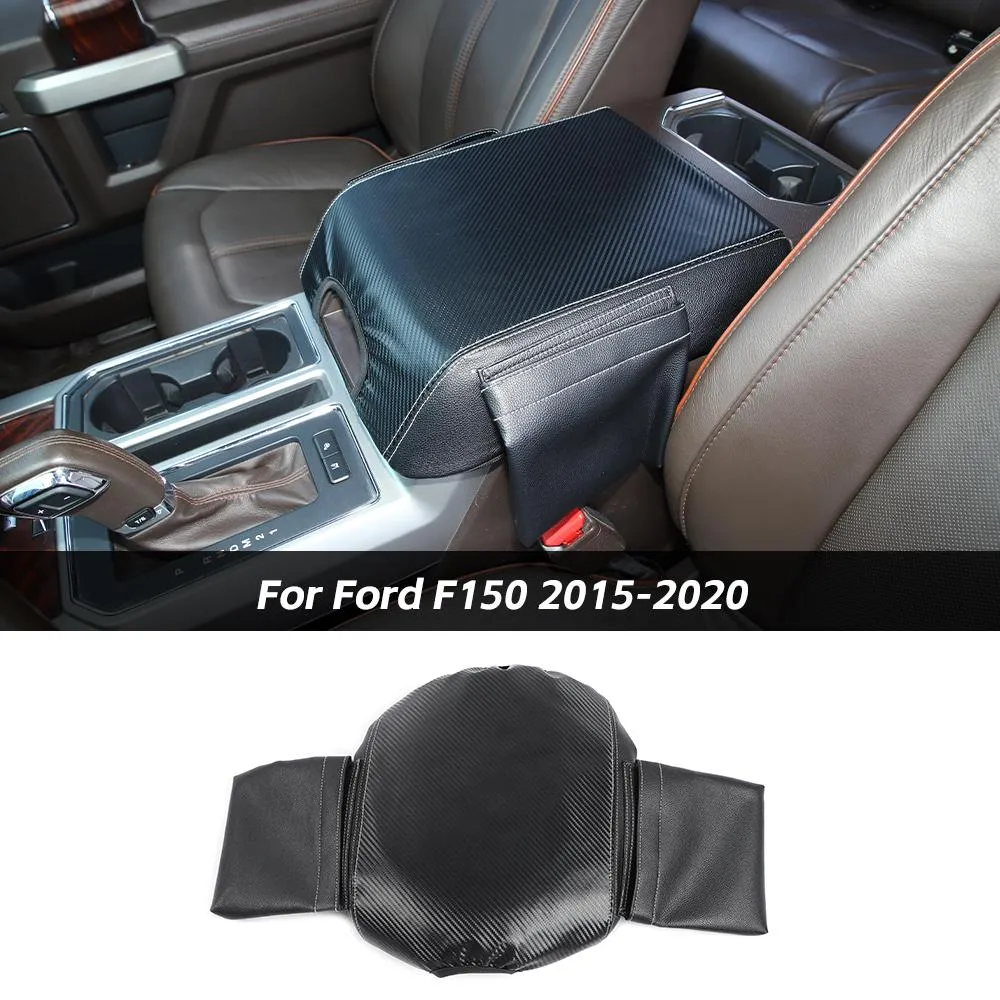 Armrest Box Cover Leather Pad Mat Storage Bag For Ford F150 2015-2020 Accessories | CheroCar