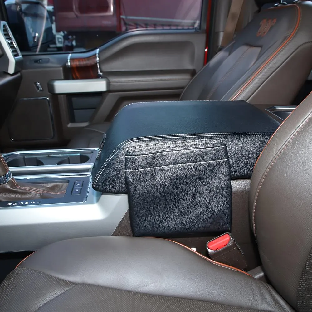 Armrest Box Cover Leather Pad Mat Storage Bag For Ford F150 2015-2020 Accessories | CheroCar