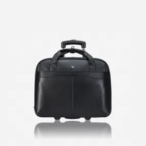 Armstrong 17" Leather Laptop Trolley, Black