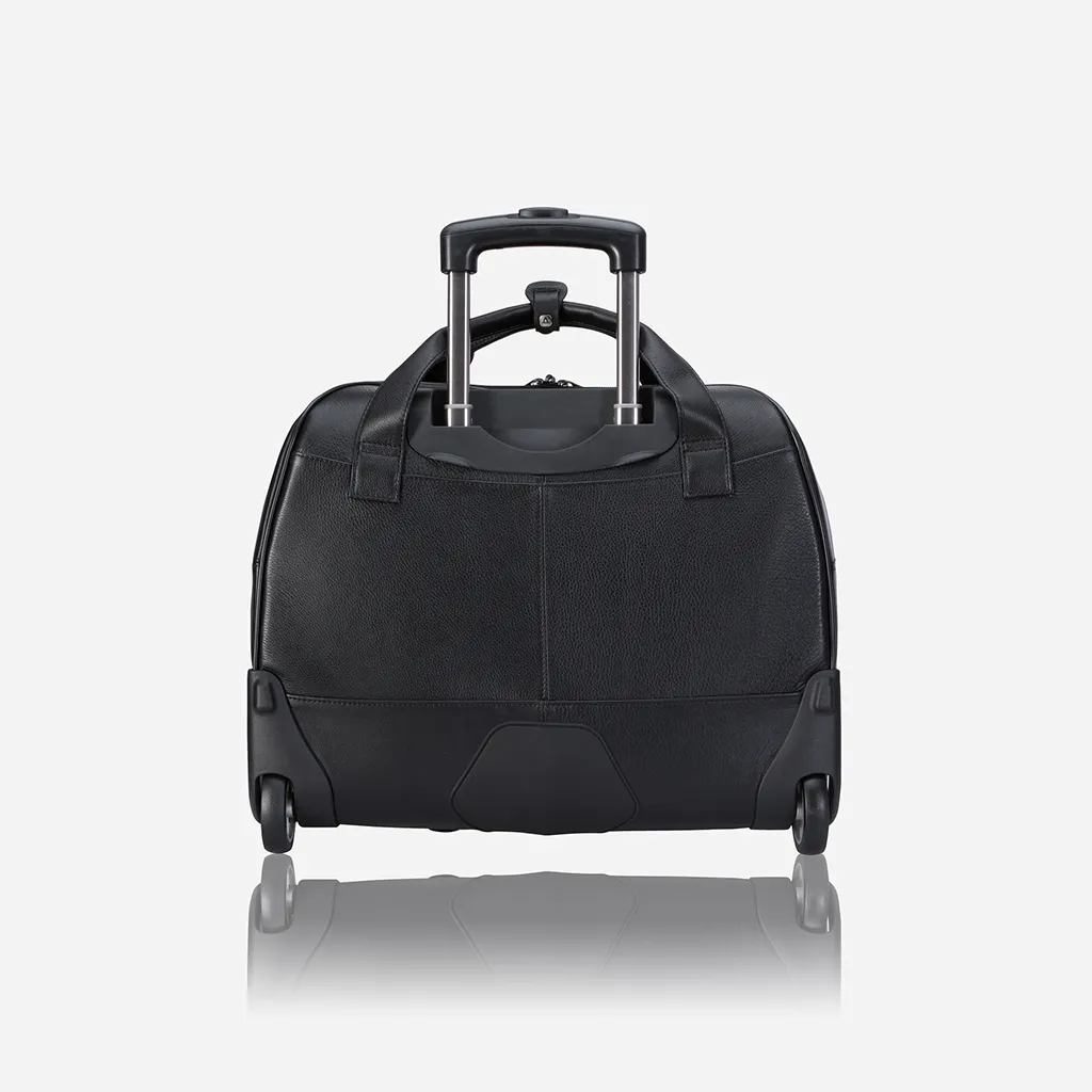 Armstrong 17" Leather Laptop Trolley, Black