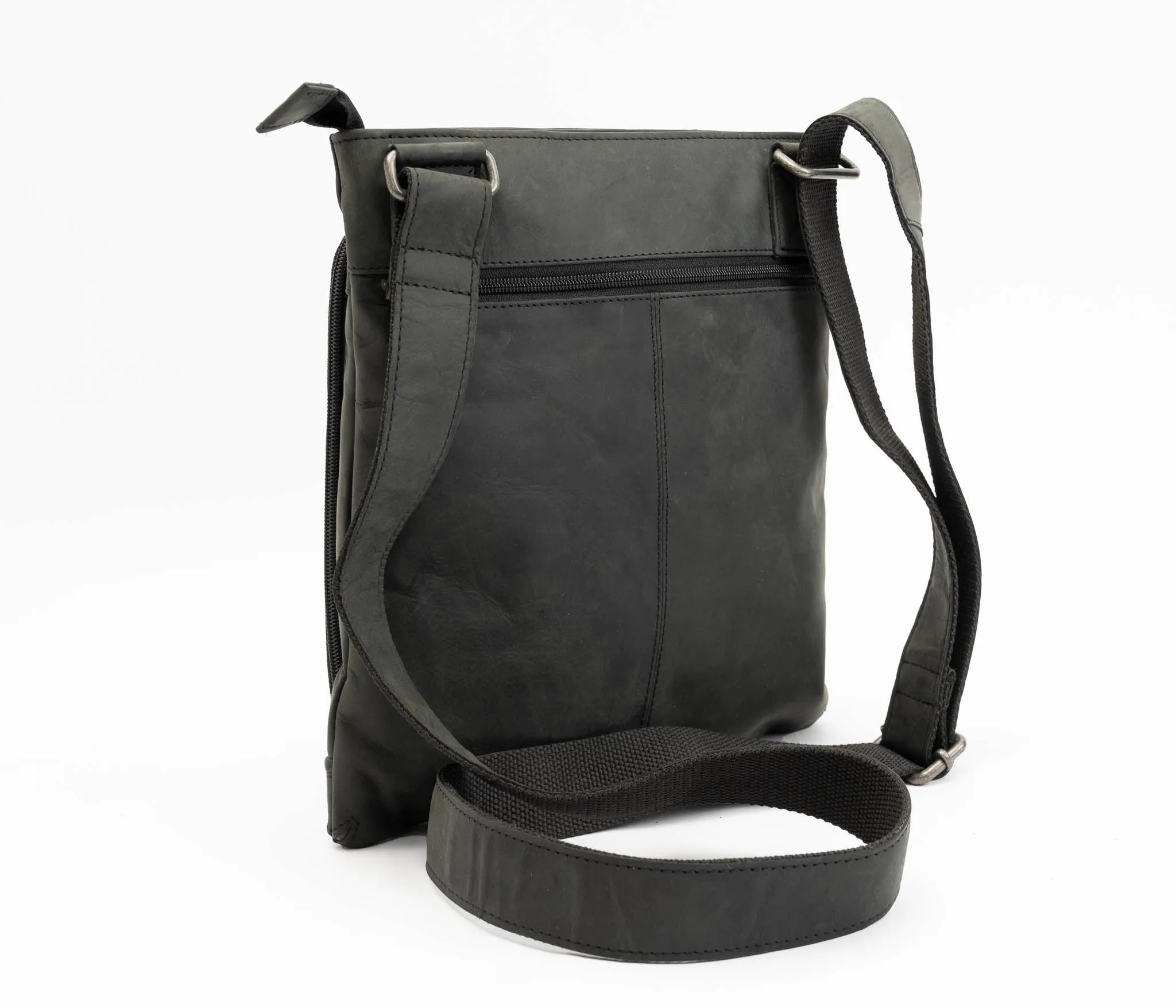 Avenue Hunter Leather Sling Bag Black
