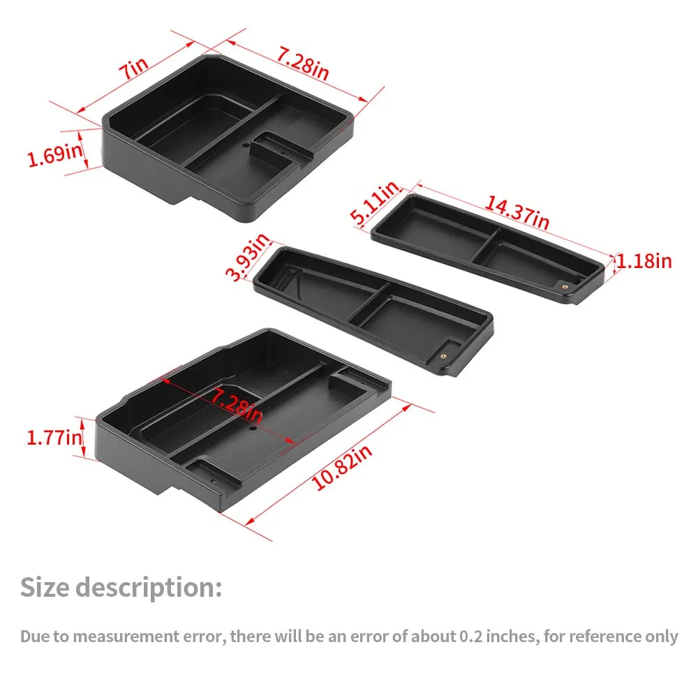 Black Center Console Dashboard Storage Box Tray Organizer For Ford Bronco 2021  A/B/C Style Accessories | CheroCar