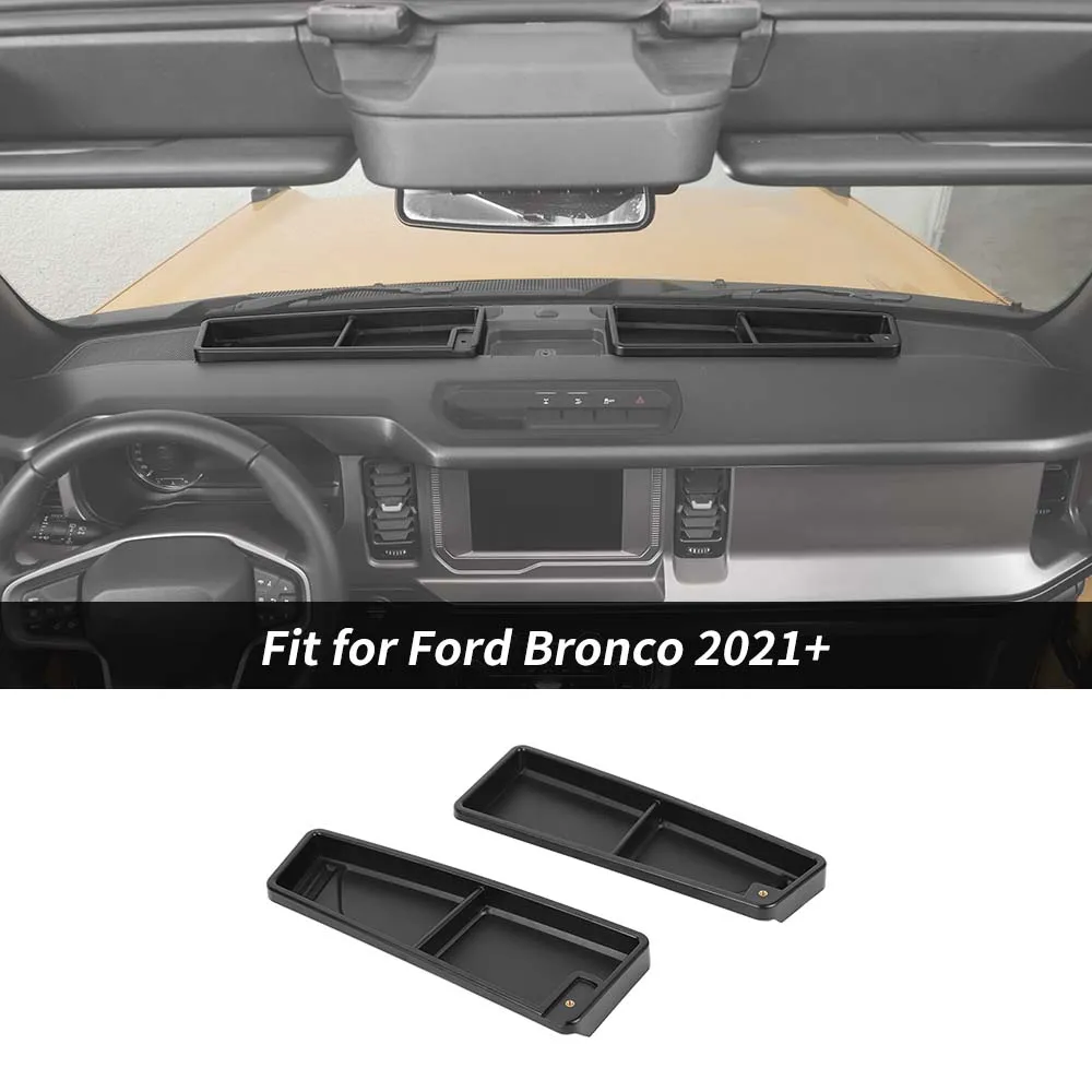 Black Center Console Dashboard Storage Box Tray Organizer For Ford Bronco 2021  A/B/C Style Accessories | CheroCar