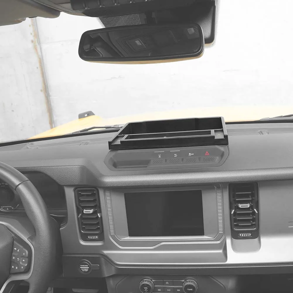 Black Center Console Dashboard Storage Box Tray Organizer For Ford Bronco 2021  A/B/C Style Accessories | CheroCar