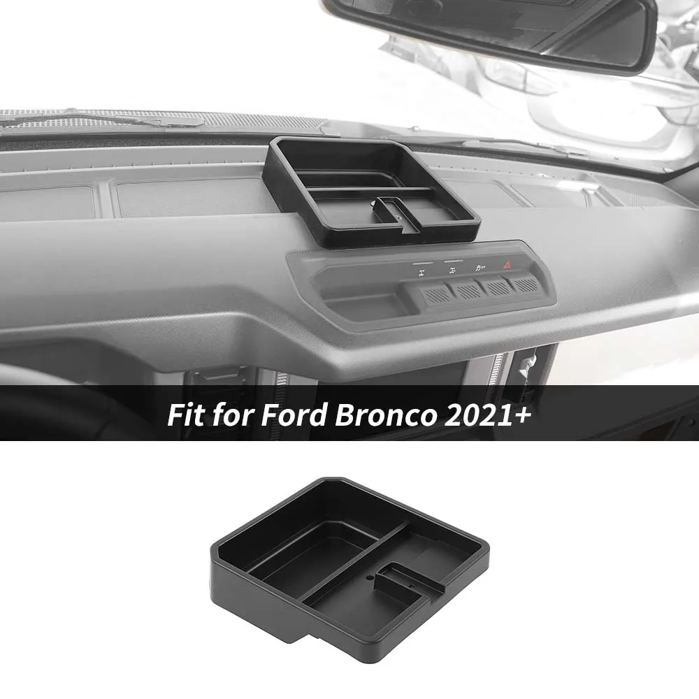 Black Center Console Dashboard Storage Box Tray Organizer For Ford Bronco 2021  A/B/C Style Accessories | CheroCar