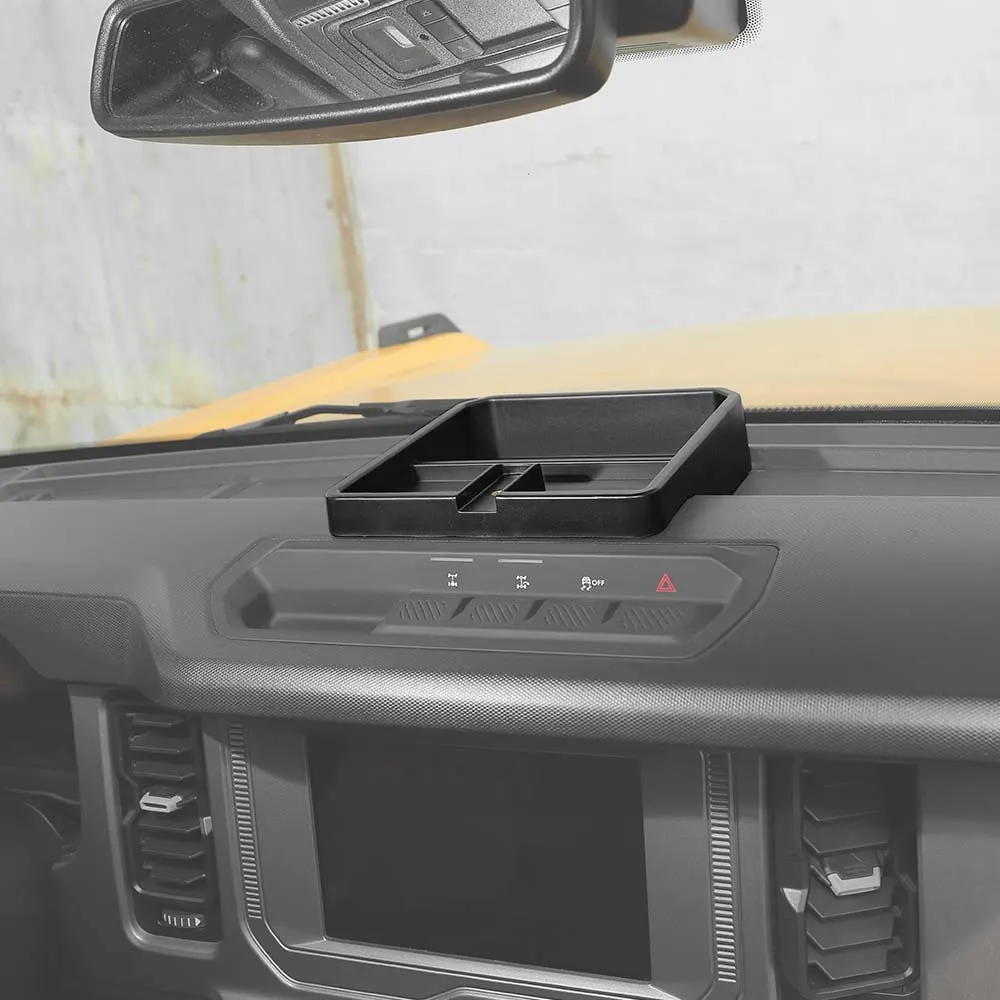 Black Center Console Dashboard Storage Box Tray Organizer For Ford Bronco 2021  A/B/C Style Accessories | CheroCar