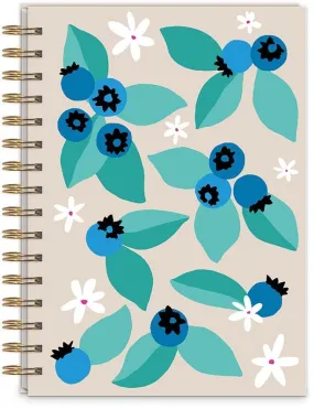 Blueberry Fruit Market Spiral Journal by Kelly Green