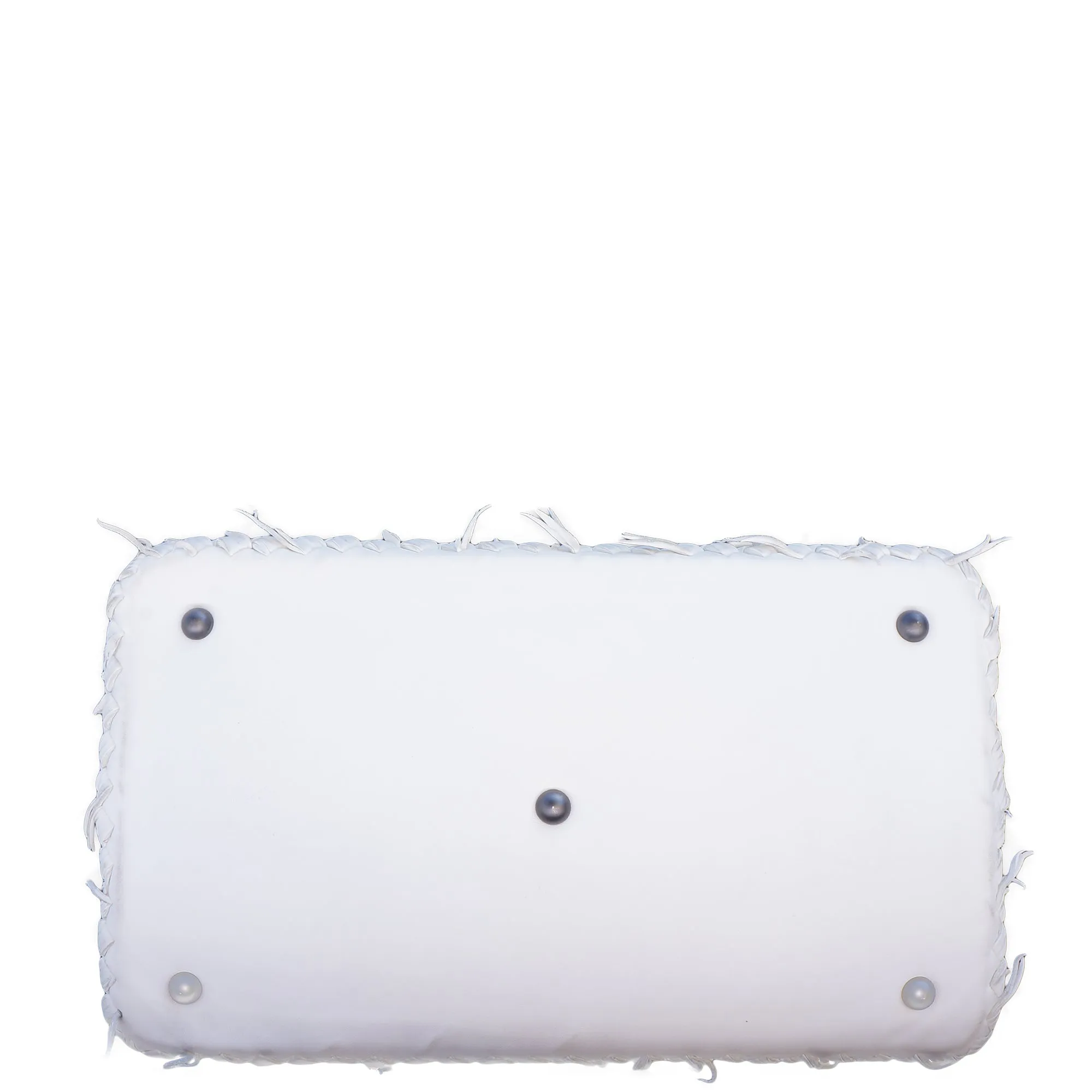 BOTTEGA VENETA IVORY LEATHER INTRECCIATO TRIM FRAME BAG