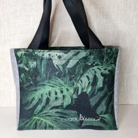 Bottle Green Palms - Recycled Felt Shopper Bag