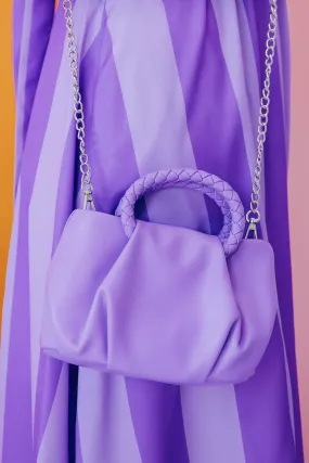 Braided Handle Crossbody Bag - Lavender