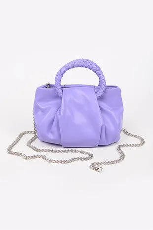 Braided Handle Crossbody Bag - Lavender