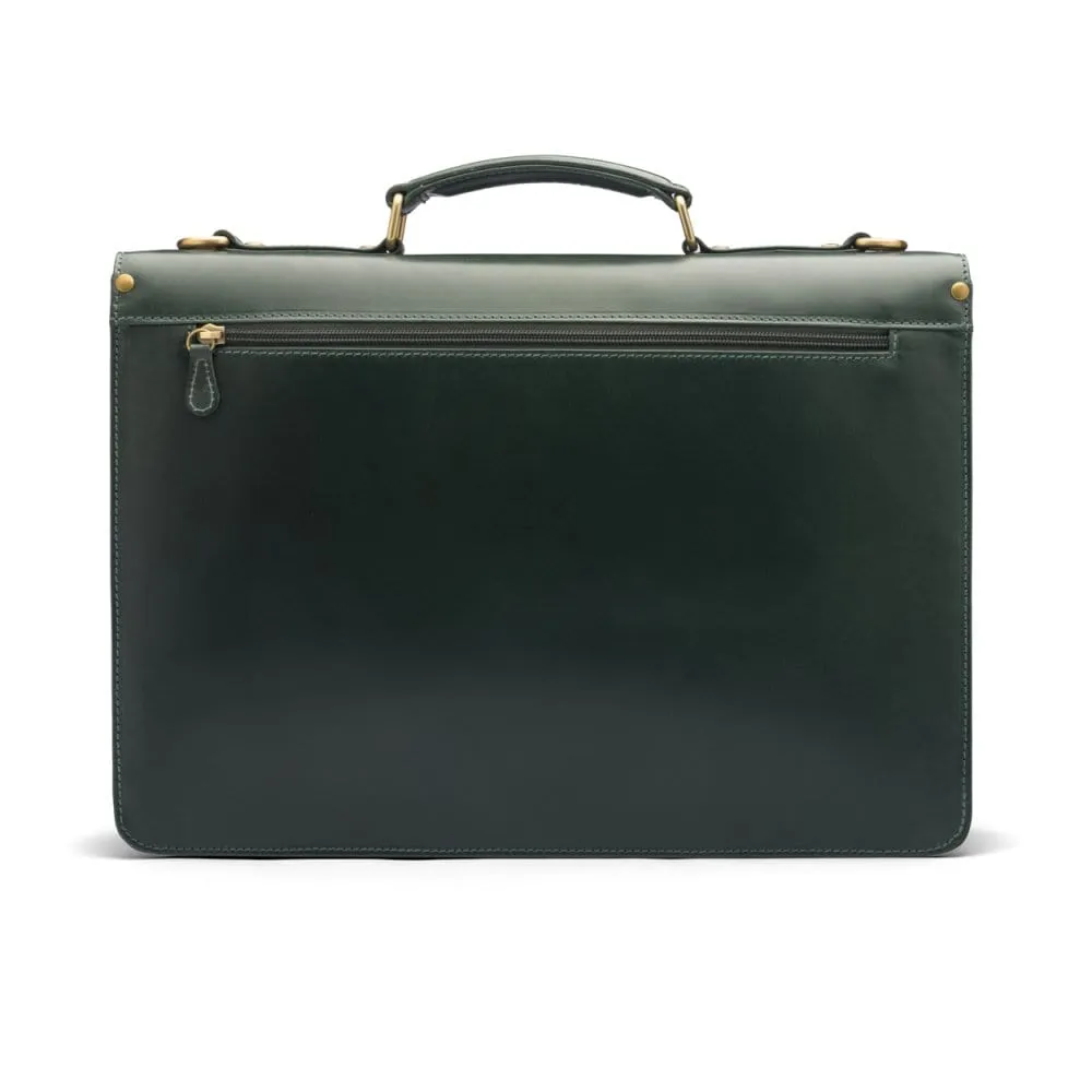 Bridle Hide Harvard Briefcase - Green