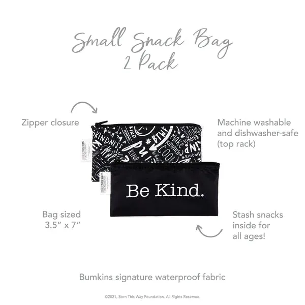 Bumkins Reusable Snack Bag - Twin Pack Be Kind