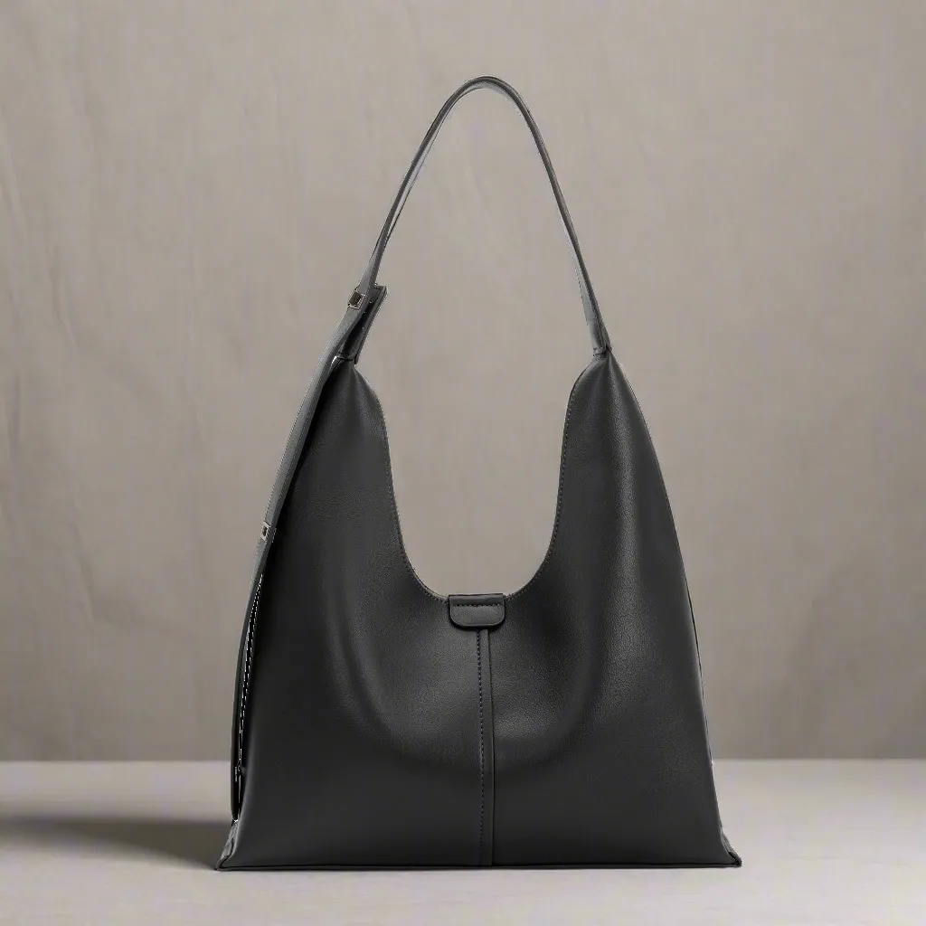 Carmen Black Recycled Vegan Shoulder Bag