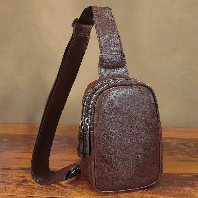 Casual Women's Crossbody Chest Bag Leather Sling Bag For Ladies
