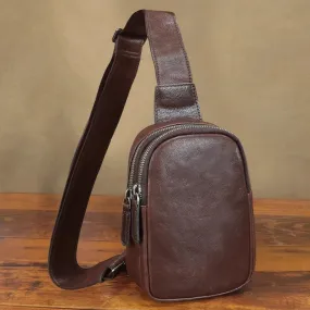 Casual Women's Crossbody Chest Bag Leather Sling Bag For Ladies