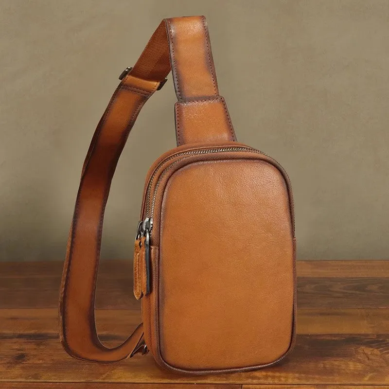 Casual Women's Crossbody Chest Bag Leather Sling Bag For Ladies