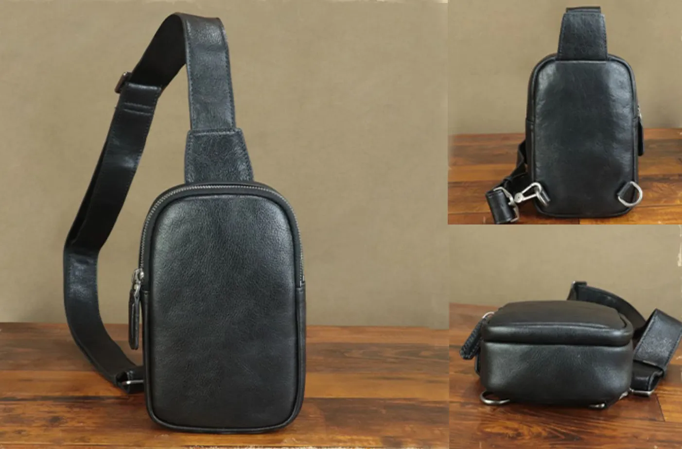 Casual Women's Crossbody Chest Bag Leather Sling Bag For Ladies
