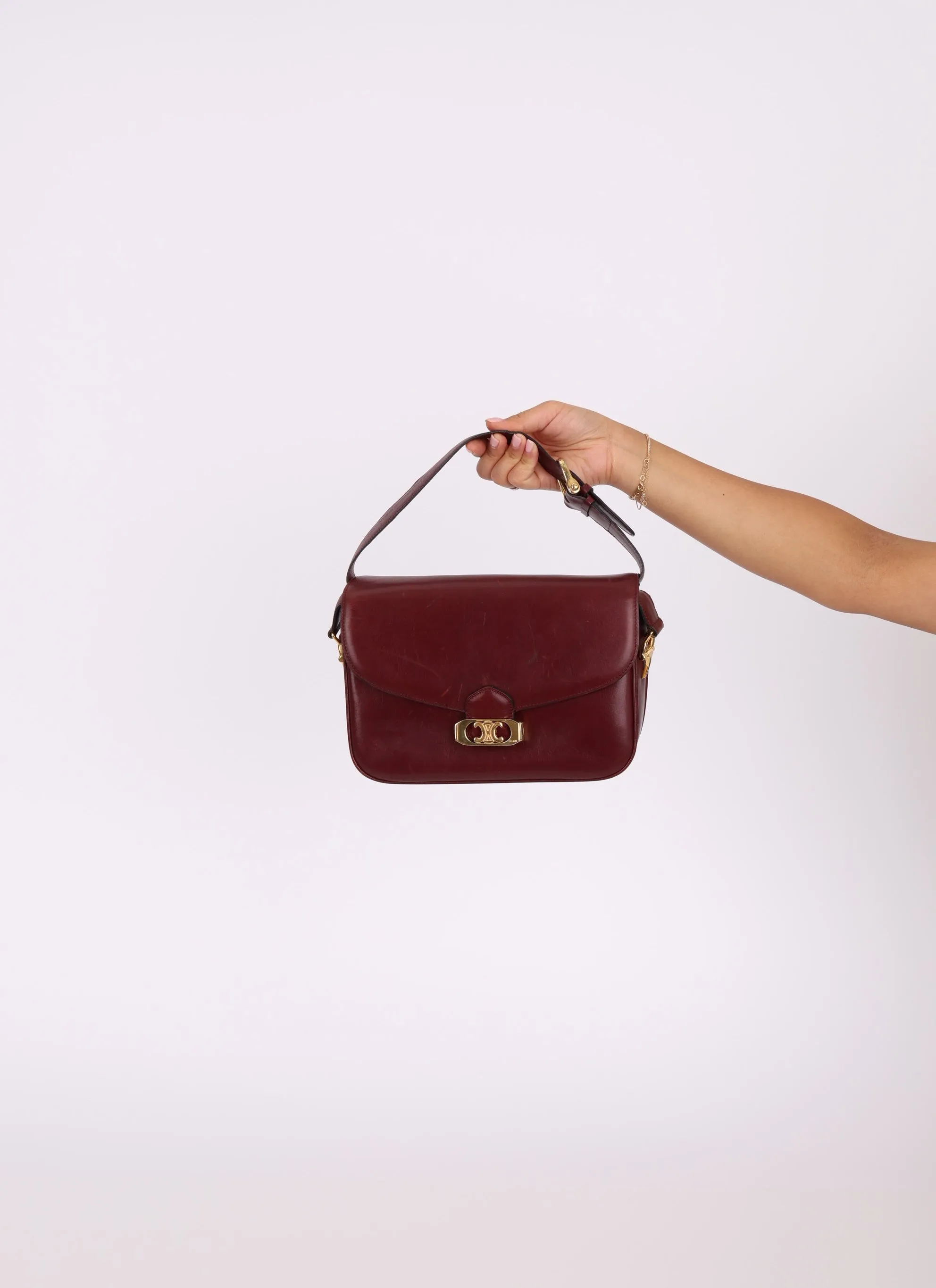 Celine Triomphe Boxcalf Shoulder Bag