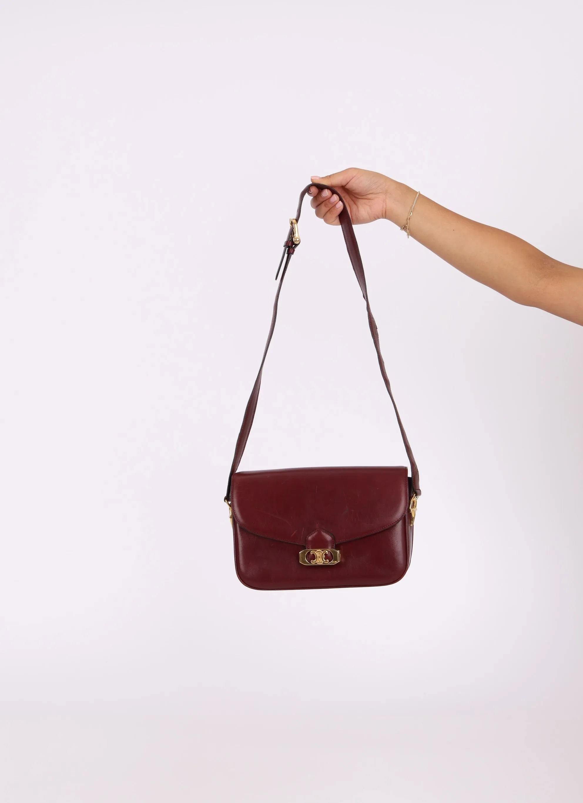 Celine Triomphe Boxcalf Shoulder Bag