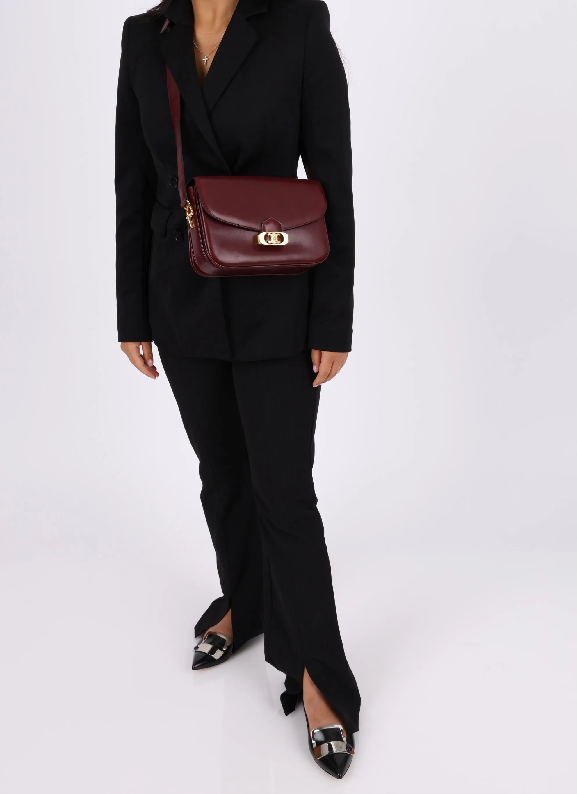 Celine Triomphe Boxcalf Shoulder Bag