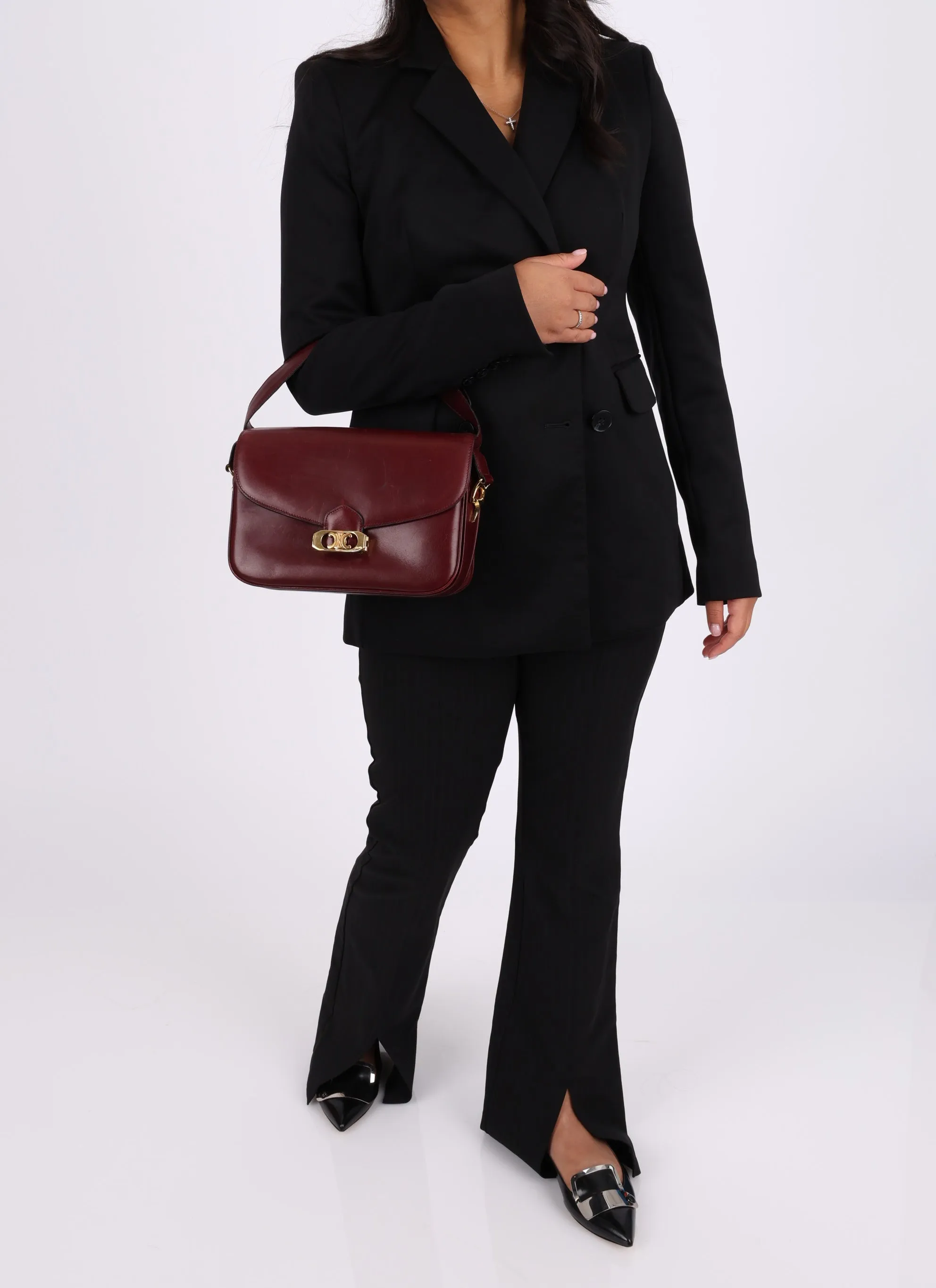 Celine Triomphe Boxcalf Shoulder Bag