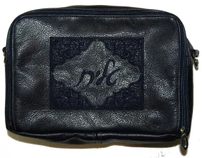 Classic Leather Travel Bag Single Color Oriental Motif TB410B-NV
