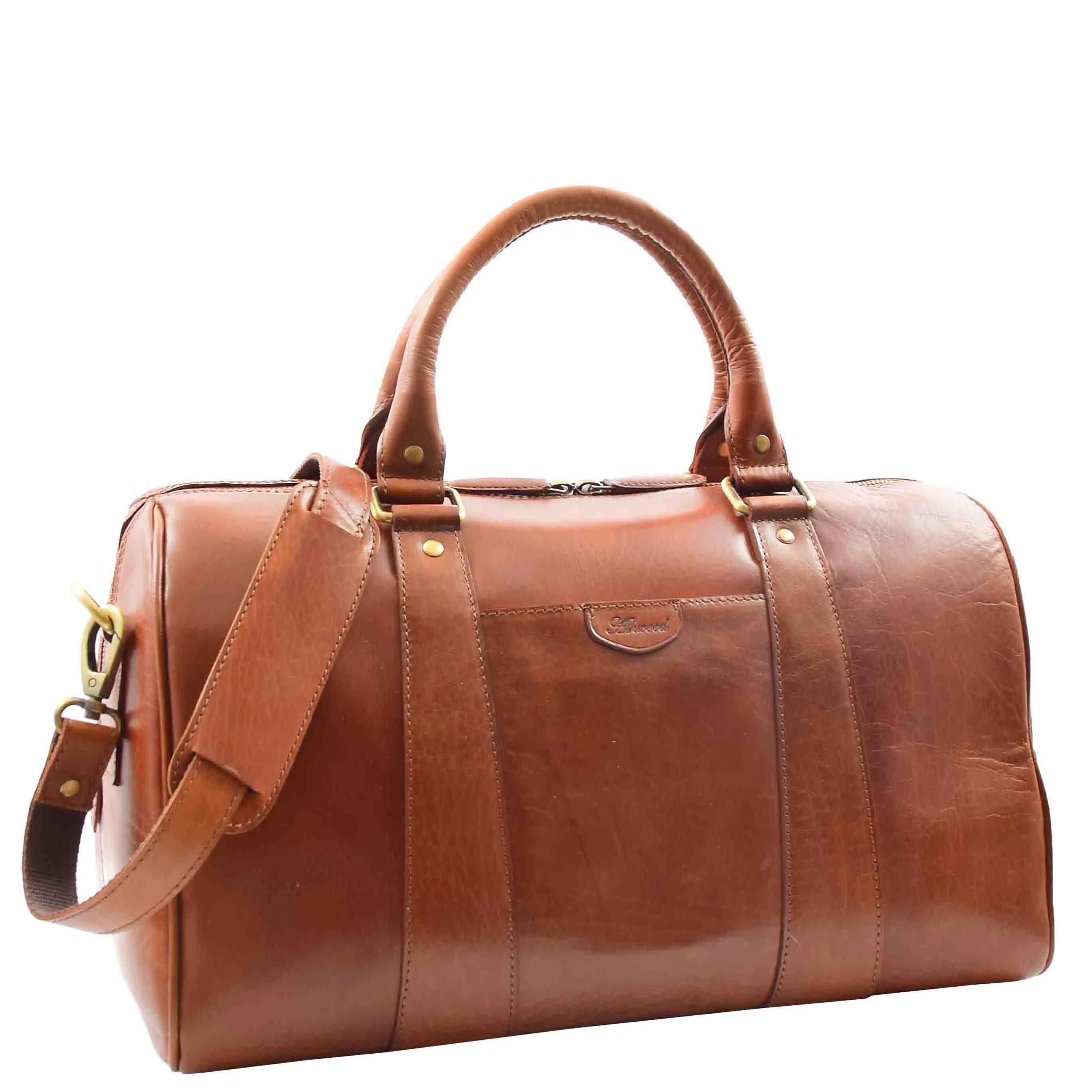 Classic Two Tone Weekend Bag Genoa Cognac