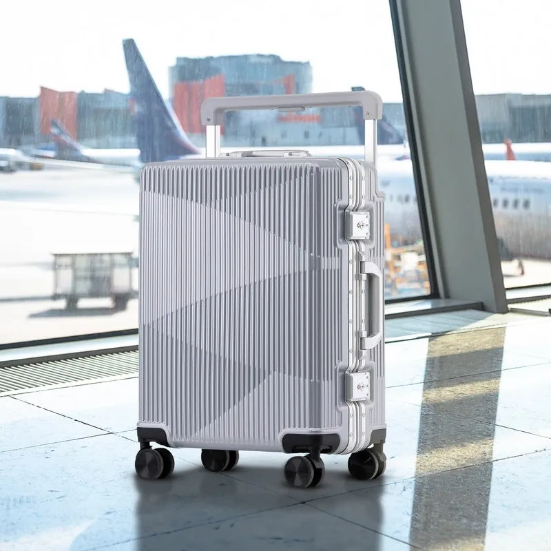Clownfish Aeroglide Series Trolley Bags for Travel | Suitcase for Travel | Cabin Trolley Bags Luggage Bags | Polycarbonate | 41 litres | Metallic Silver