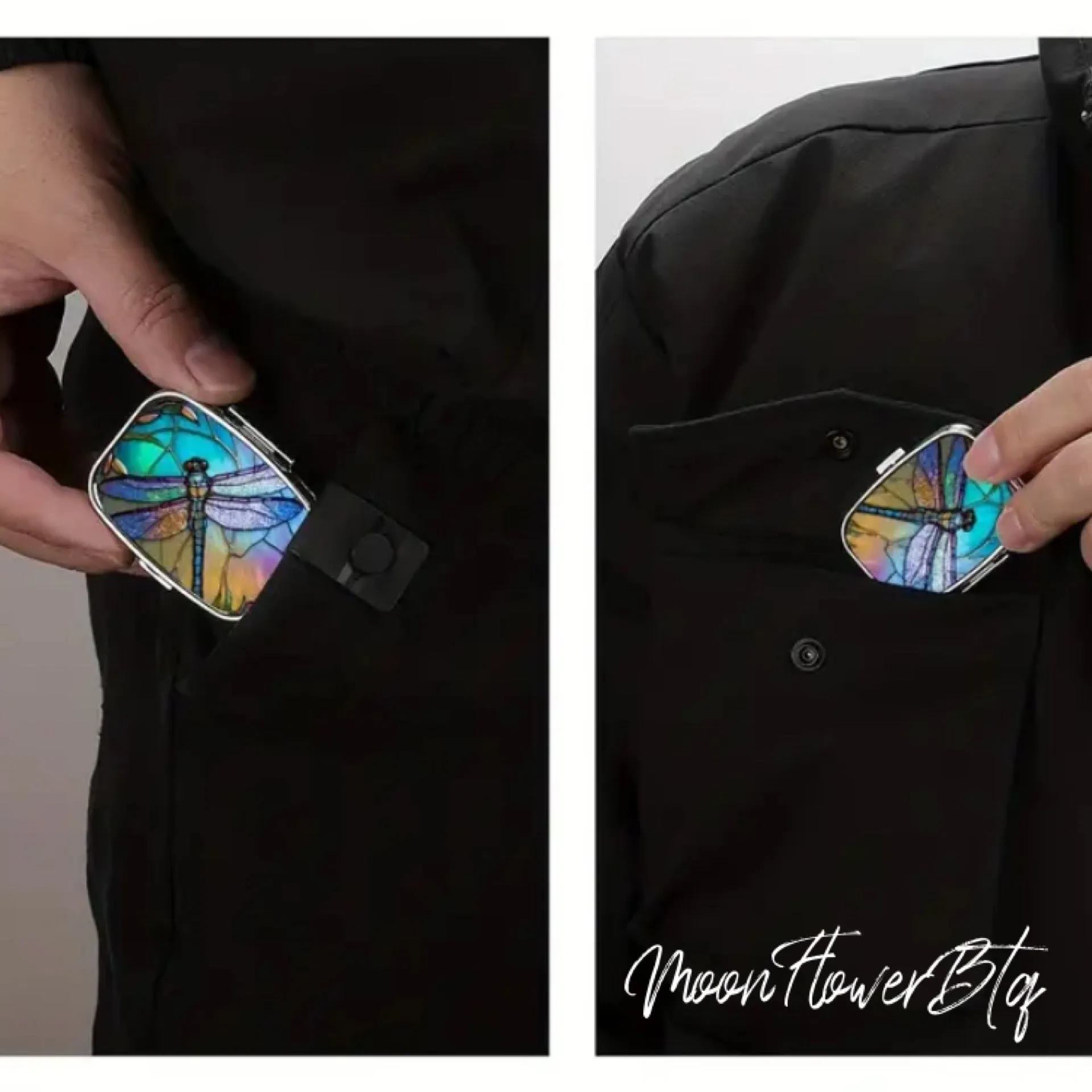 Colorful Dragonfly Pill Case Travel Container