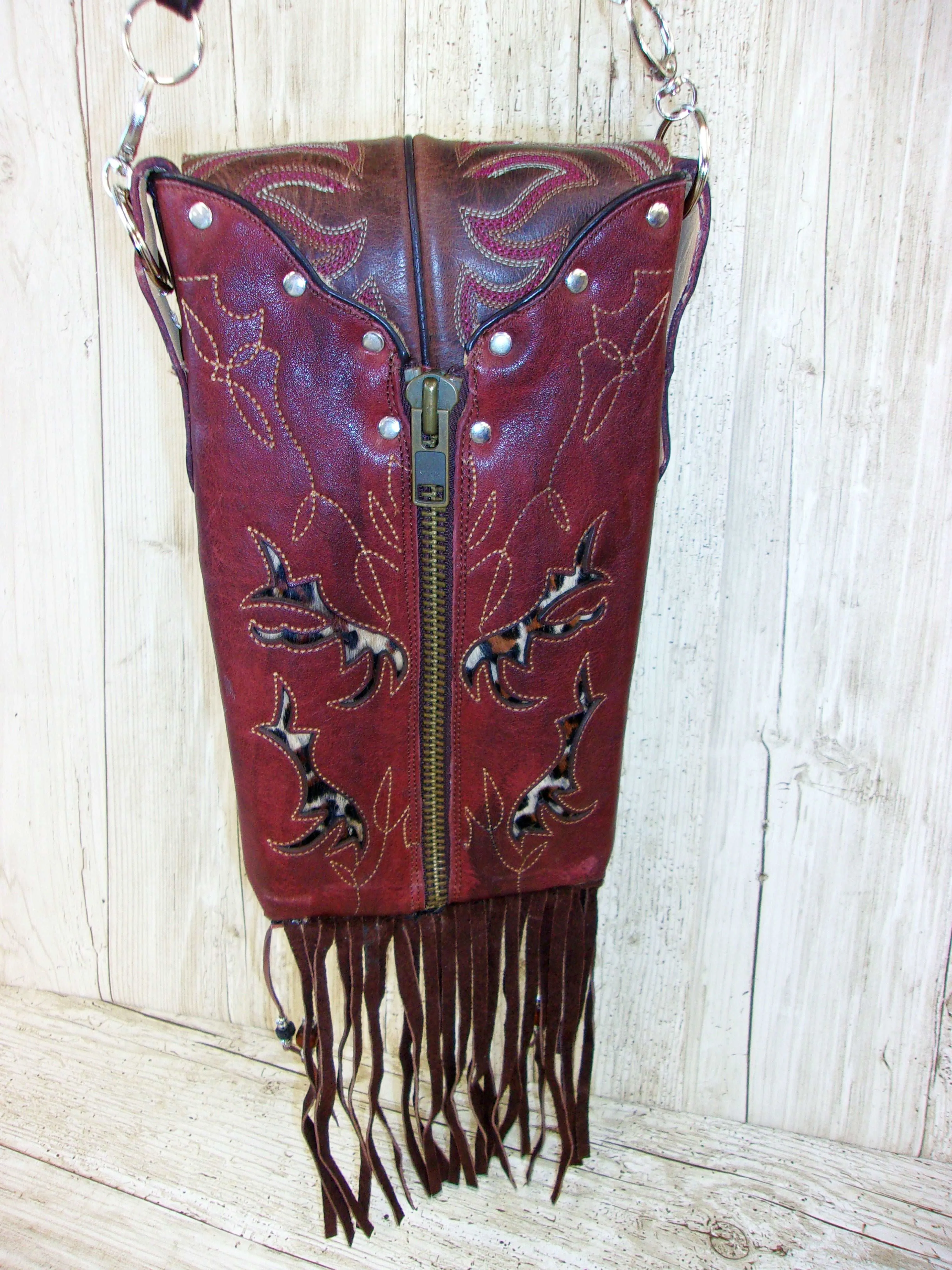 Cowboy Boot Crossbody Fringe Hipster Bag HP926