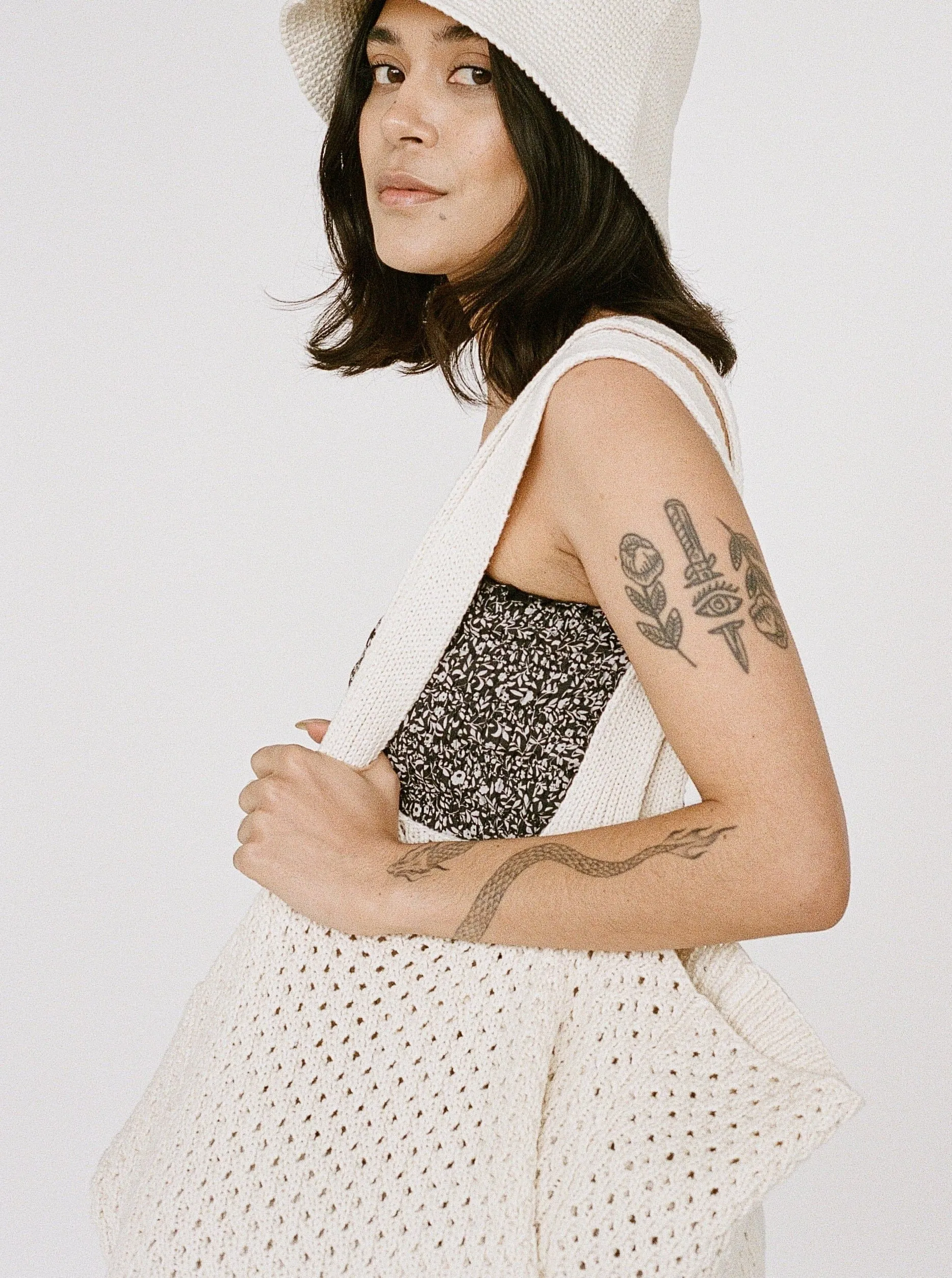 Crochet Slouchy Tote - Ivory