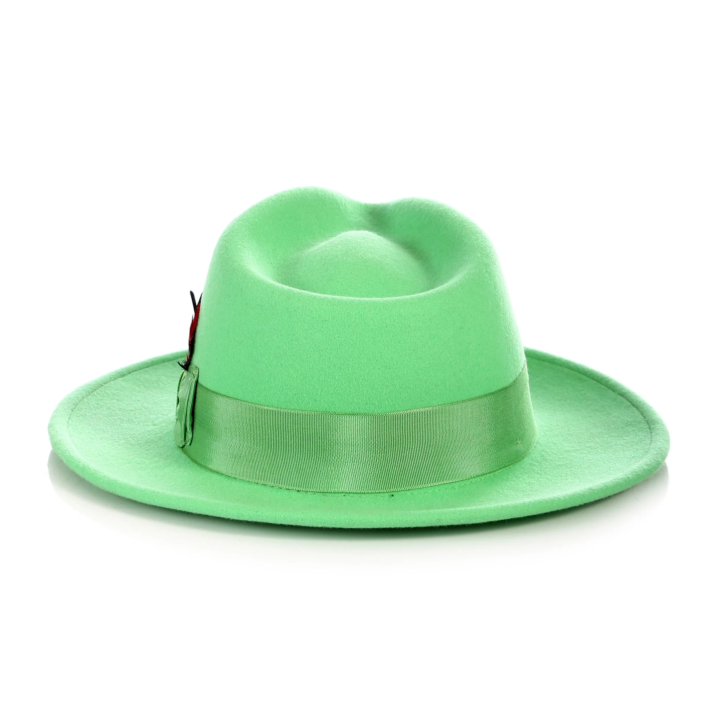 Crushable Green Fedora Hat