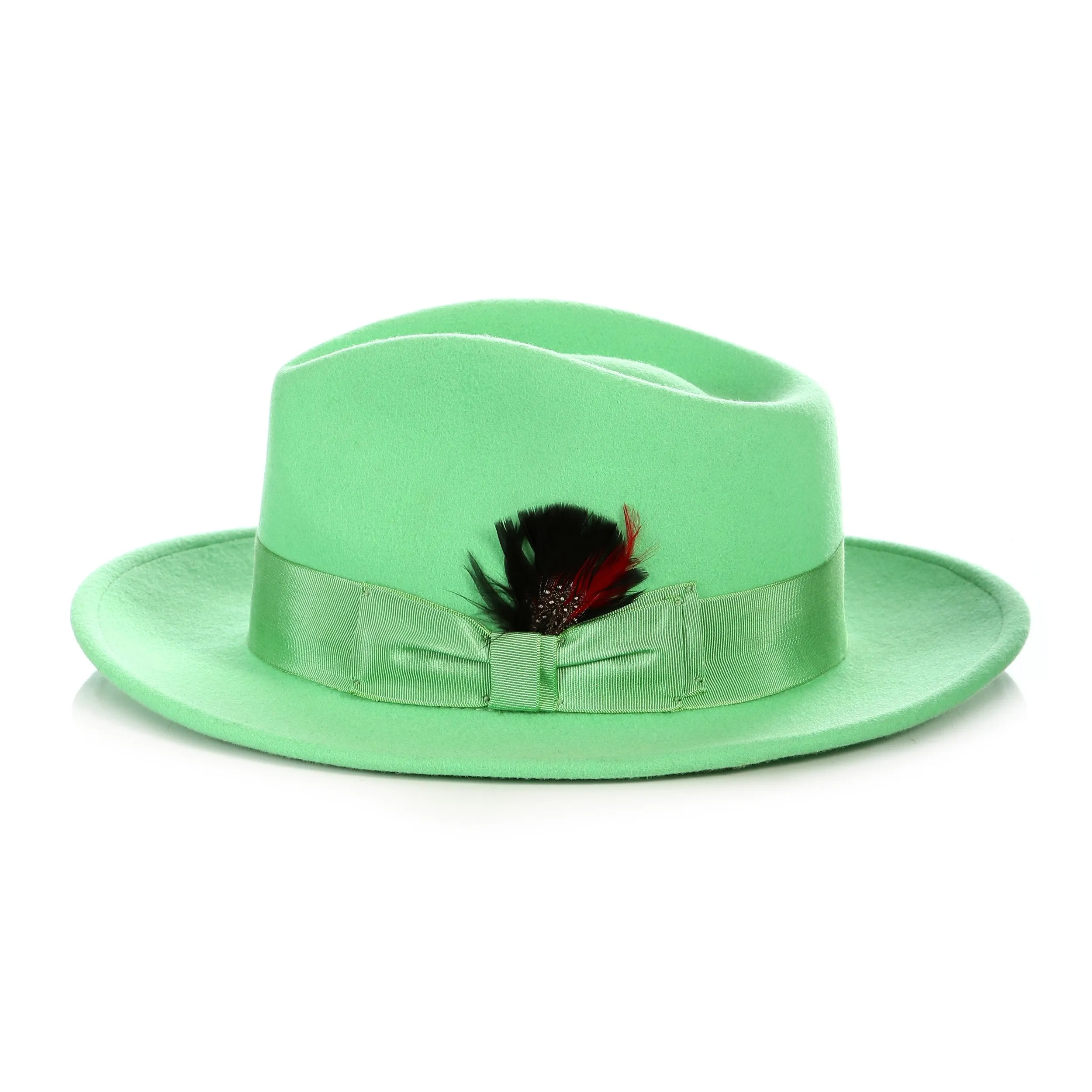 Crushable Green Fedora Hat