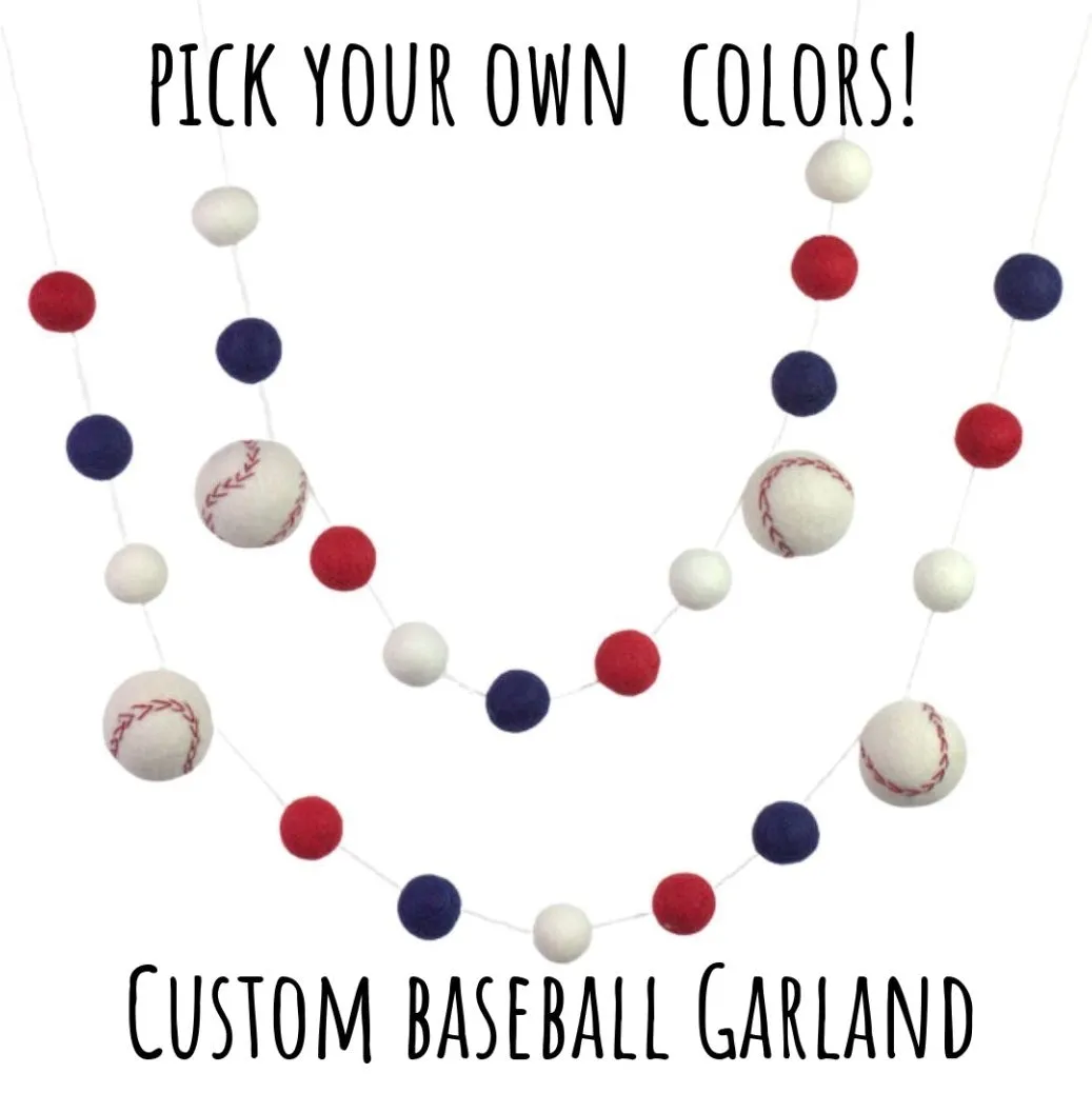 Custom Baseball Garland- PICK YOUR COLORS
