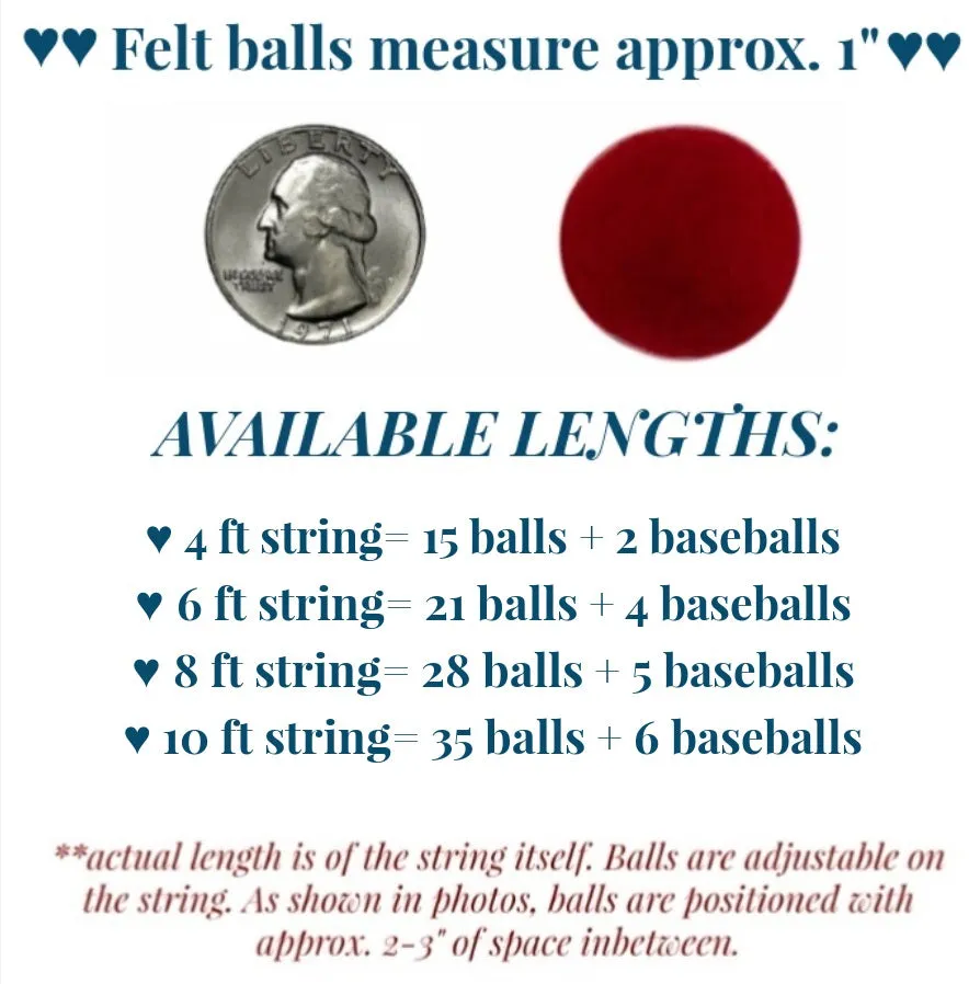 Custom Baseball Garland- PICK YOUR COLORS