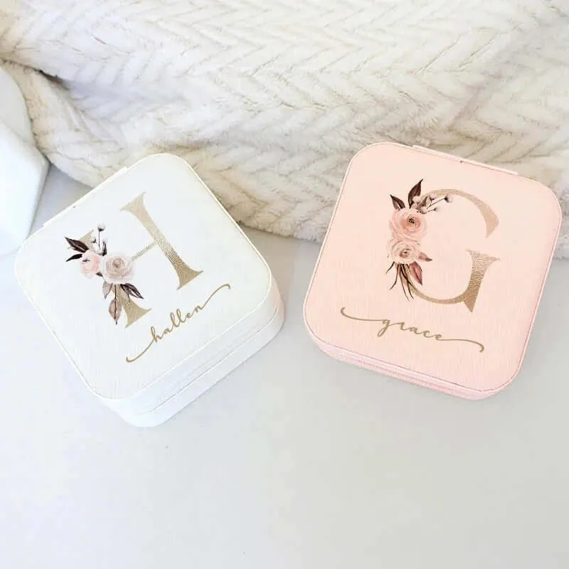 Custom Jewelry Box Personalized Travel Jewelry Case for Bridesmaid
