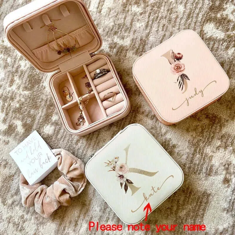 Custom Jewelry Box Personalized Travel Jewelry Case for Bridesmaid