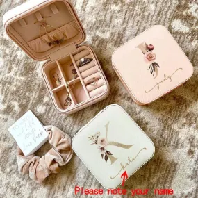 Custom Jewelry Box Personalized Travel Jewelry Case for Bridesmaid