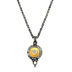 Diamond, 22K Yellow Gold, & Sterling Silver Necklace- "Luminous Age"