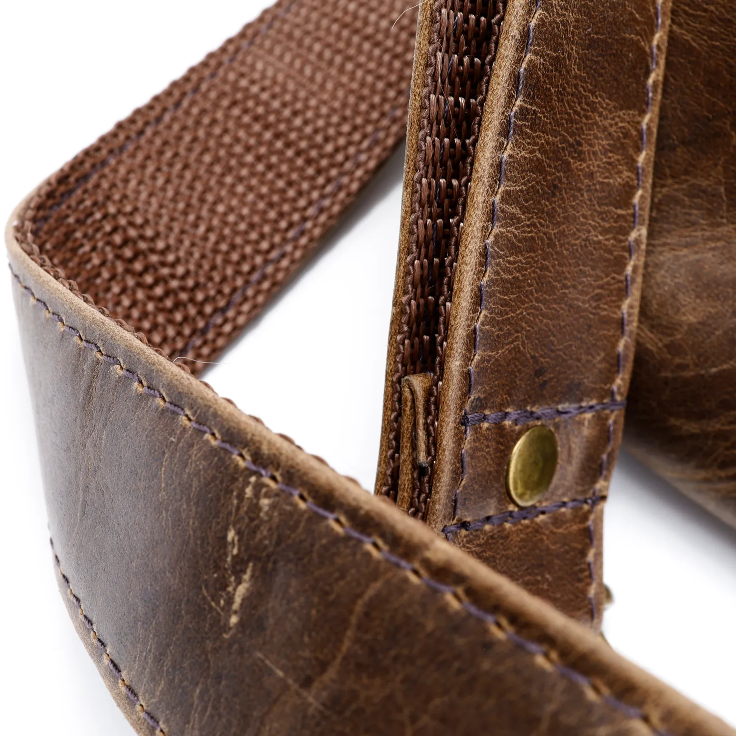 Distressed Leather Slim Crossbody Tablet Messenger